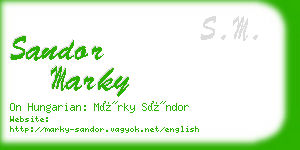 sandor marky business card